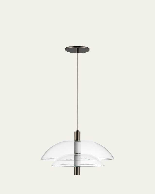 Nina Magon design from Studio M Arya Single Pendant - Clear Black Nickel